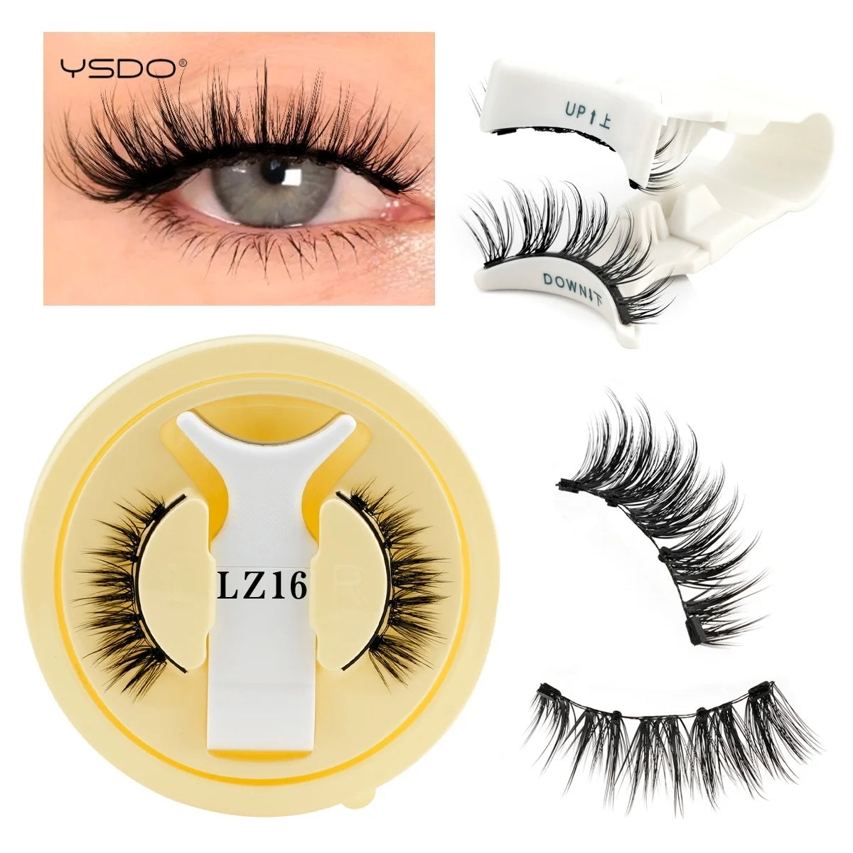 1 Pair 3D Magnetic Eyelashes Set with Reusable Lshes Tweezers Natural Soft False Lashes Eyelash Extension Tools Kit HIP LZ16