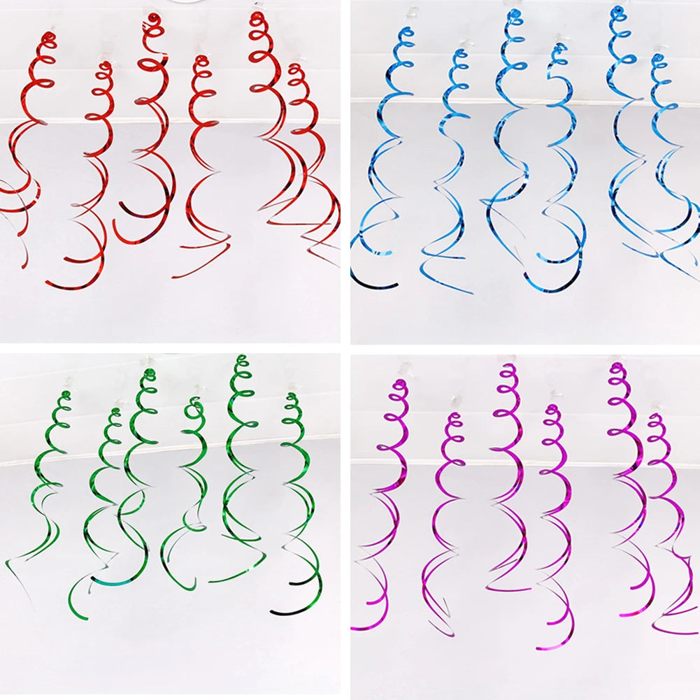 6PCS Colorful Paper Hanging Spiral Flag Decoration Banner Felt Holiday Banner Party Hanging Wedding Hanging Banner Decoration HIP