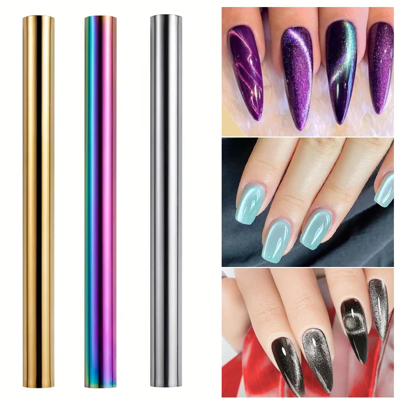 1-3pcs Super Long Double Head Nail Magnet Tool Pens Magnetic Cat Eye Gel Polish Nail Art Kit for DIY Salon Studio Or Home Use HIP 3PCS Mix