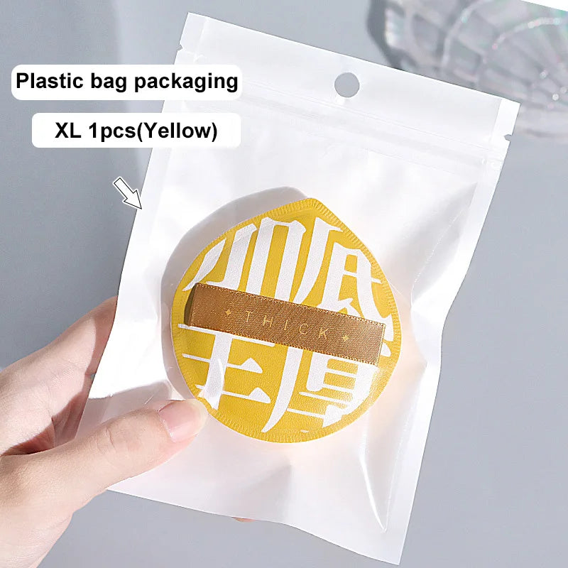 Ultra-thick Makeup Sponge Puff Beauty Powder Sponge Foundation Professional Soft Face Cosmetic Puff Base Makeup Beauty Tools Set HIP XL-Yellow-1Pc-Bagged