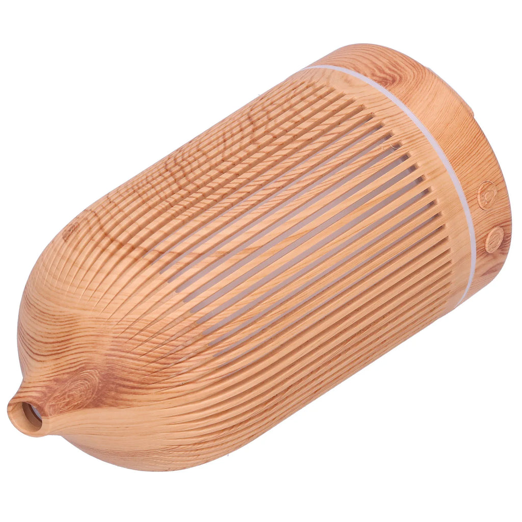 200ml Mini Hollow Humidifier with Night Light USB Powered Diffuser 5V Light Wood Grain Desktop Humidifier Humidifying Tool HIP