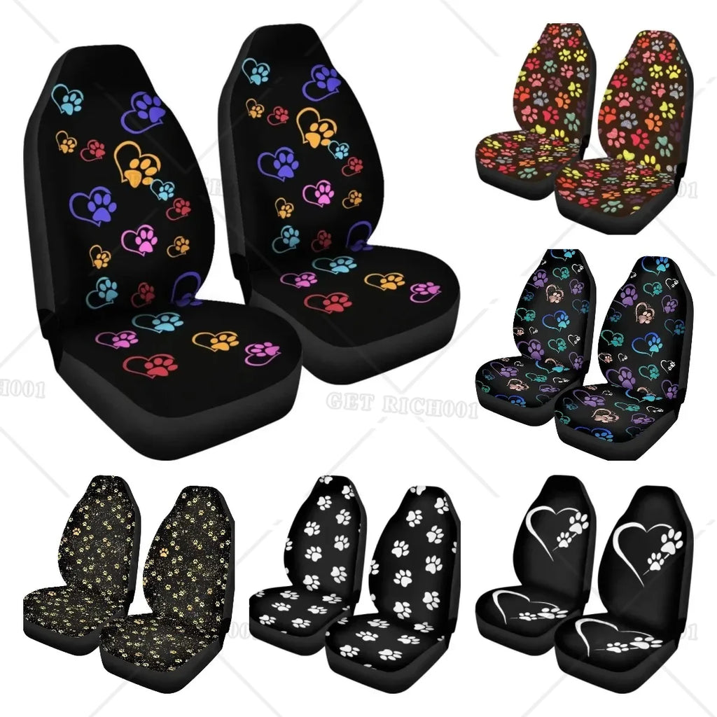 Puppy Paw Print Car Seat Covers – Set of 2 | Universal Fit Car Seat Covers HIP