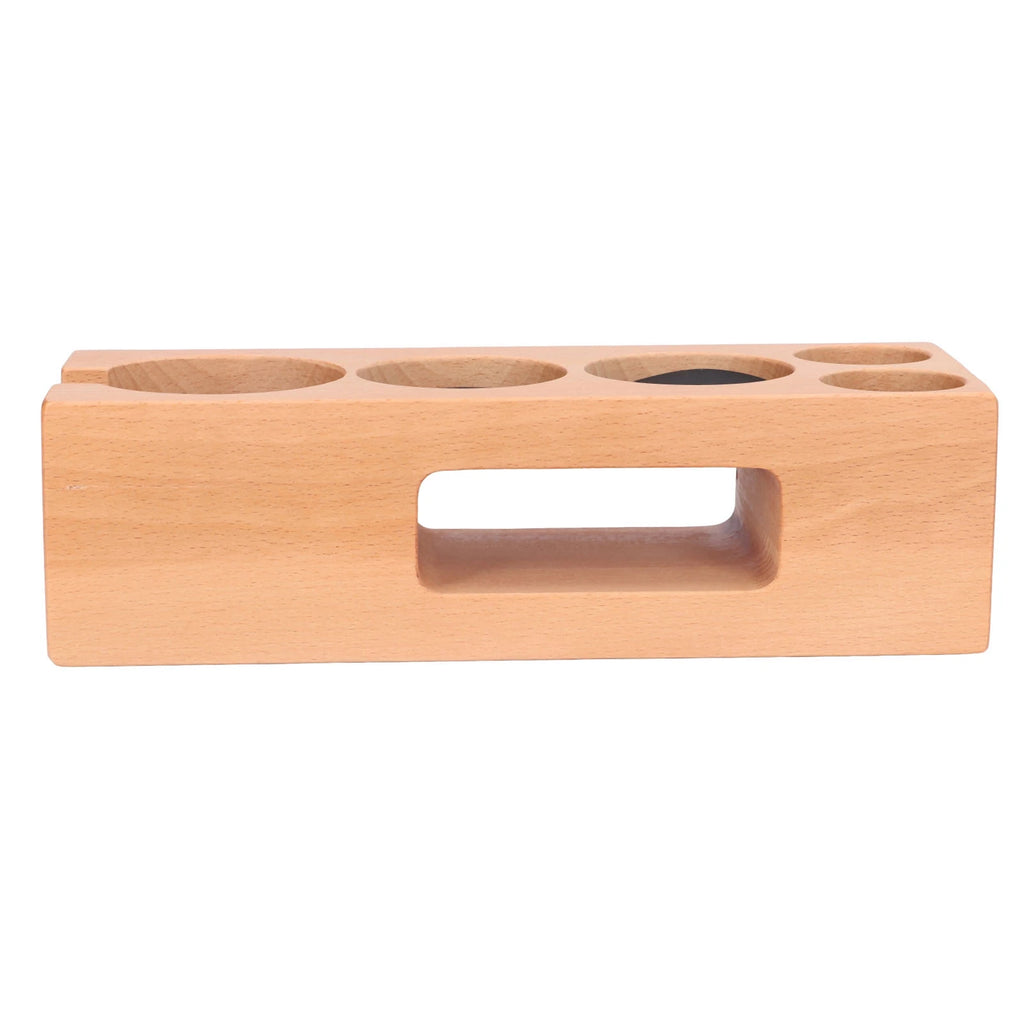Wood Coffee Filter Tamper Holder Coffee Tamper Mat Stand Exquisite Card Slot Design for 2.3in Coffee Machine Handle Bracket HIP