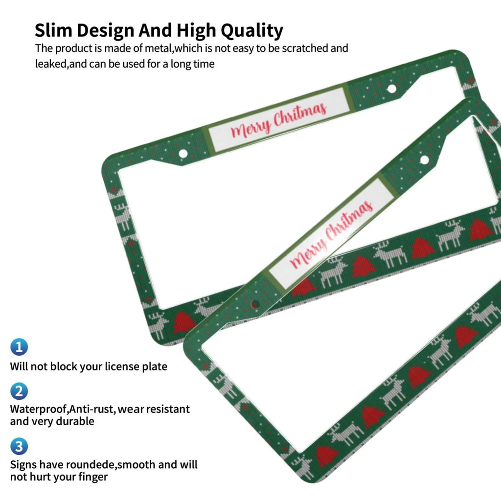 Aluminum Christmas Knit Pattern License Plate Frame Gift License Plate Frame HIP