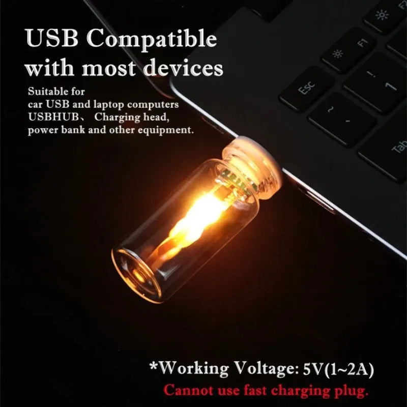 USB LED Flickering Flame Candle Night Light – Touch Control LED Decorative Lamp HIP