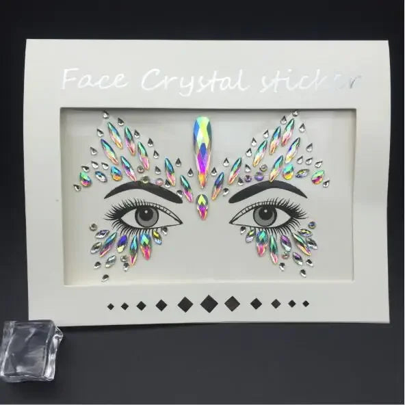 Masquerade Face Decoration DIY Jewelry Acrylic Rhinestone Festival Party Temporary Tattoo Fashion Face Stickers for Women HIP