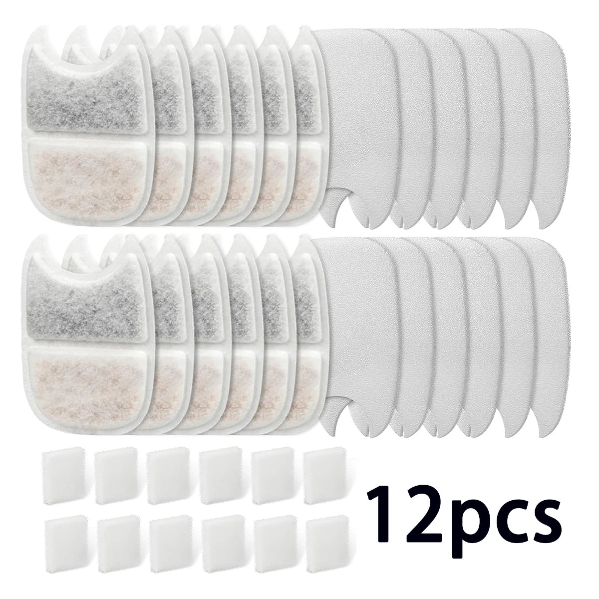 Replacement Filters +Sponges Replacement Pet Water Fountain Filter for 4L Wilreless Stainless Steel Cat Drinking Water Dispenser HIP 12pcs 1set 1set