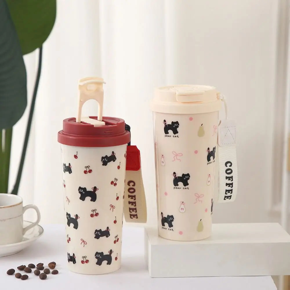 550ml Portable Leak-Proof Plastic Water Cup with Carrying Rope Portable Water Cup HIP