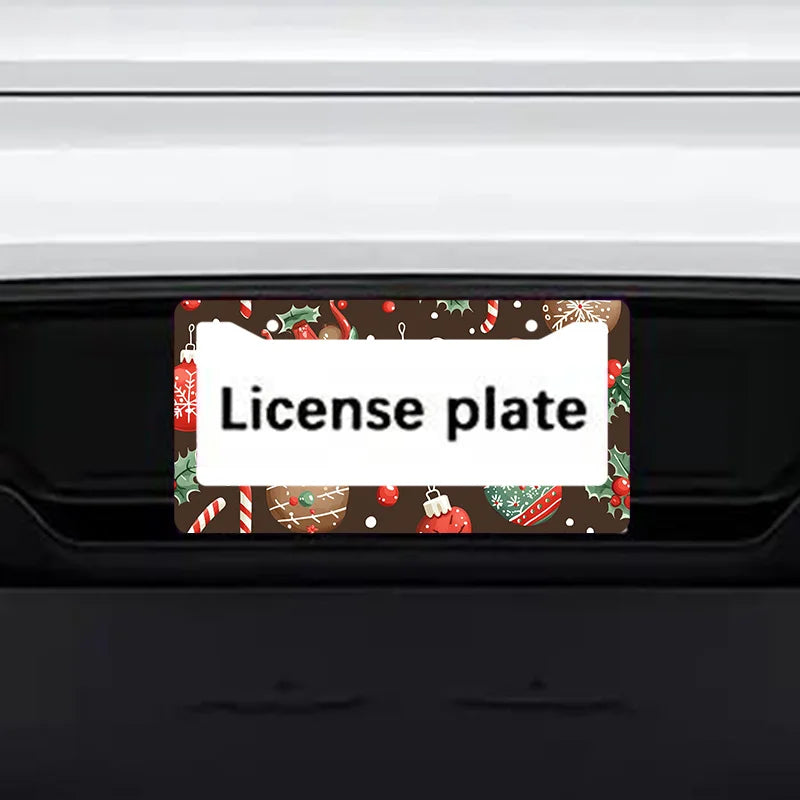 Christmas License Plate Frame – 2D Flat Festive Design License Plate Frame HIP