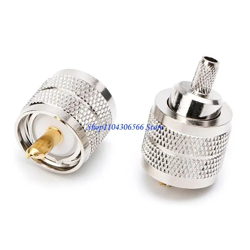 10-Pack UHF Male PL259 Crimp Connectors – RG58 RG142 LMR195 RF Coaxial Connector HIP