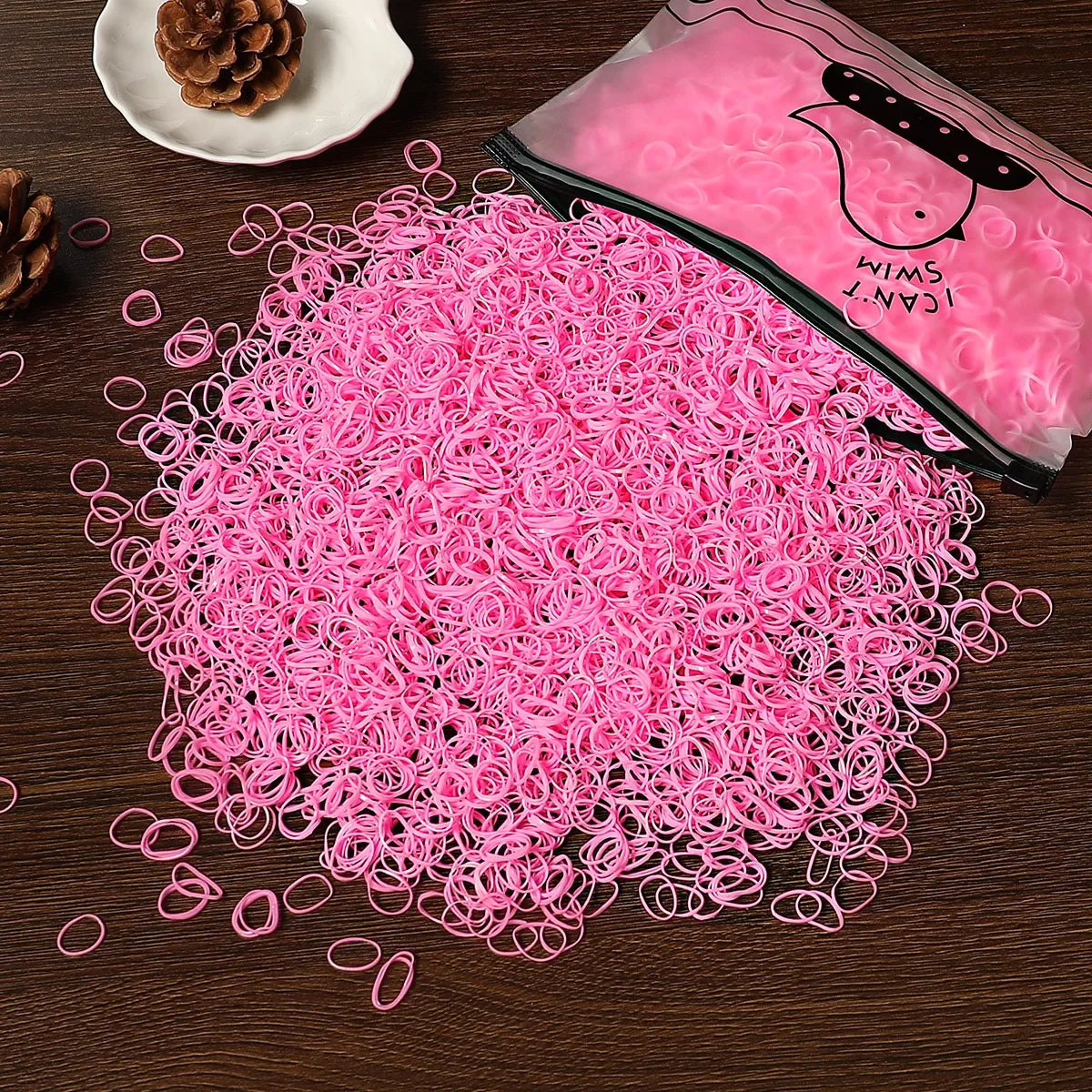1000-Pc Colorful Mini Elastic Hair Ties for Girls & Kids Kids Hair Ties HIP C45-pink 1000pc