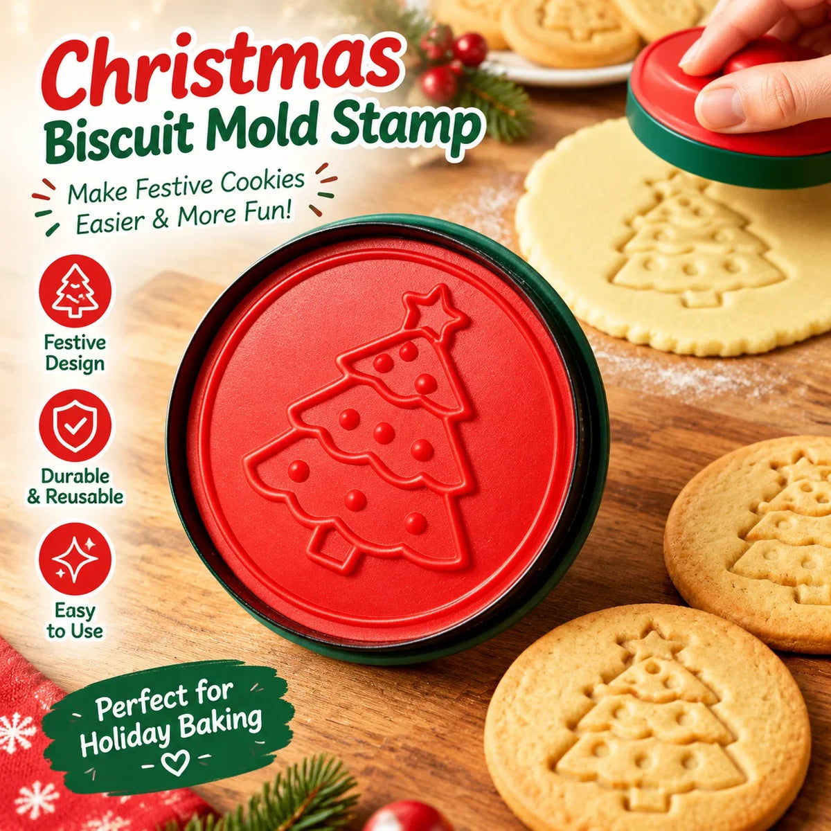 DIY Biscuit Embossing Machine Stamp Biscuit Mold Christmas Baking Pattern Pressing Mold for Making Holiday Party Gift HIP