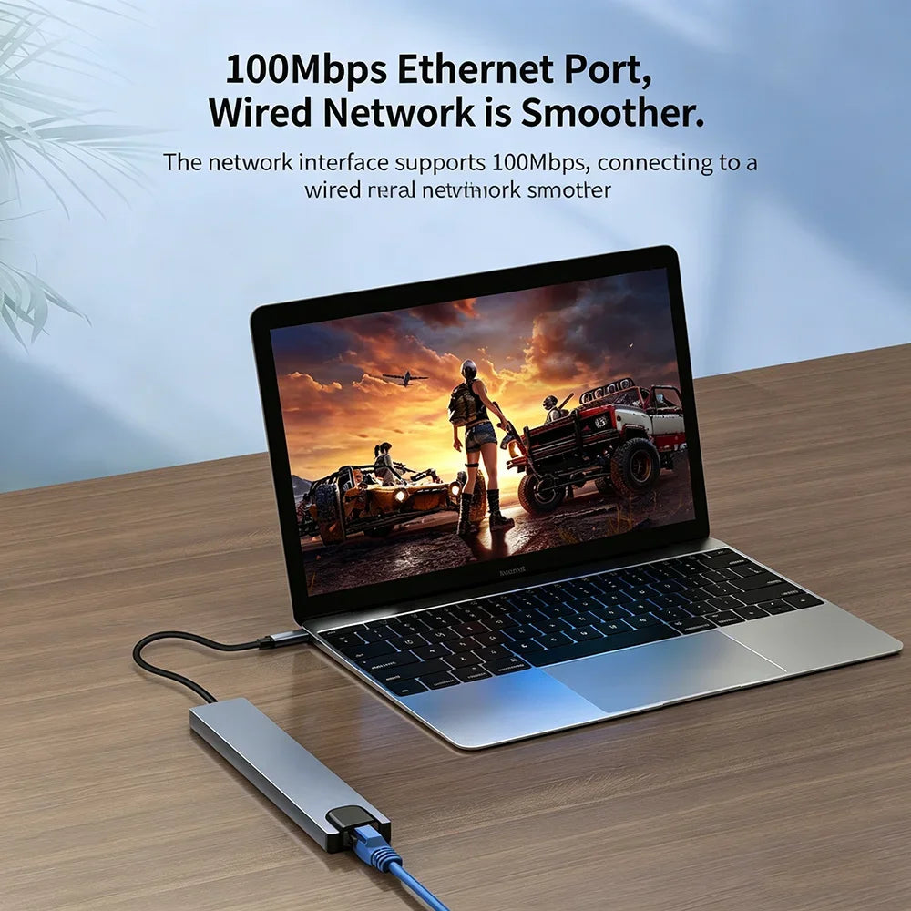 KEBIDUMEI 10-in-1 USB-C Hub – 4K HDMI, 100W PD, Ethernet USB-C Docking Station HIP