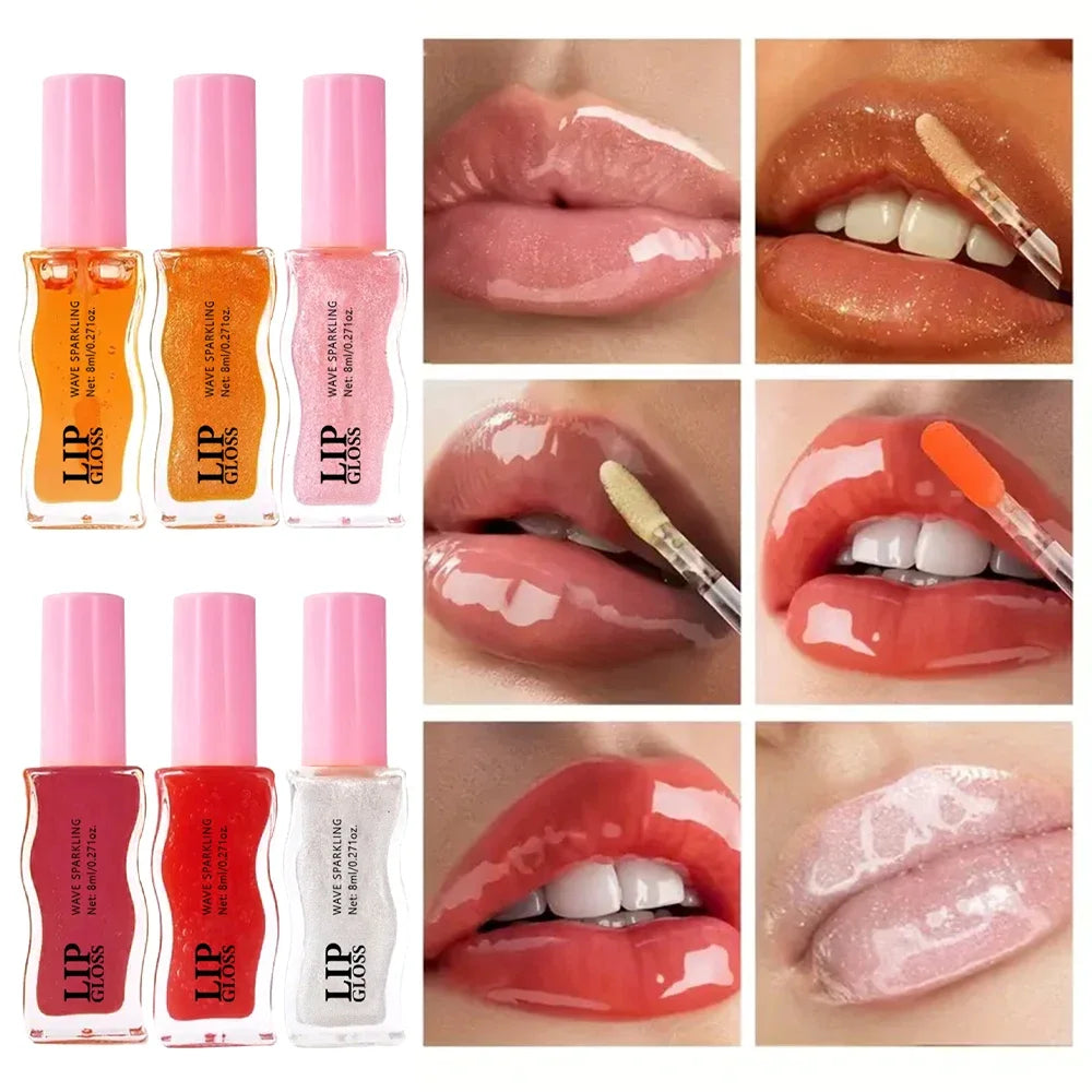 Wavy Bottle Lip Glaze – Glossy, Plumping & Waterproof Lip Gloss HIP