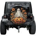 Floral Pumpkin Halloween Spare Tire Cover – No Camera Hole Spare Tire Cover HIP Red 14in