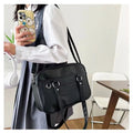 Japanese JK PU Leather Shoulder Crossbody Itabag for Women Shoulder Crossbody Bag HIP Black