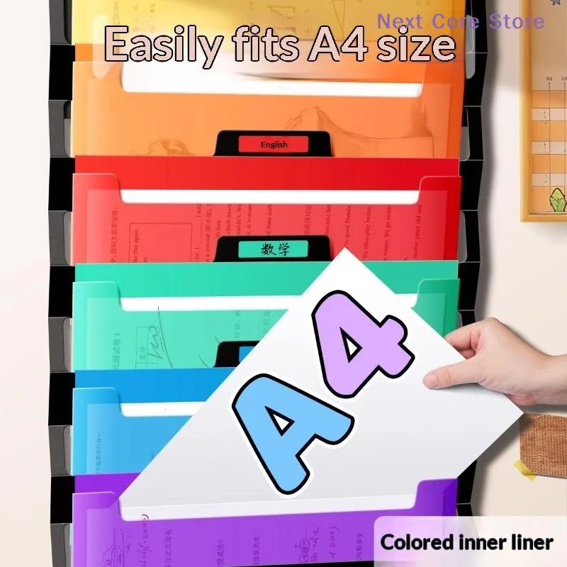 Rainbow 6-Pocket Hanging File Organizer – Wall Mount & Portable Hanging File Organizer HIP