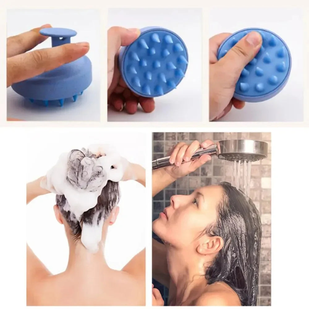 Silicone Scalp Massage Brush – Wet & Dry Shampoo Scrubber Scalp Massage Brush HIP