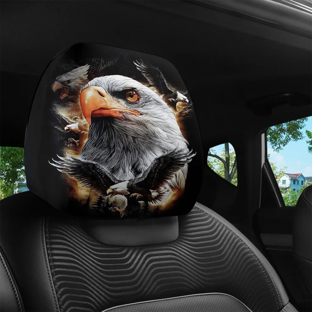 2-Pack Eagle Pattern Car Headrest Covers – Washable Fit Car Headrest Covers HIP