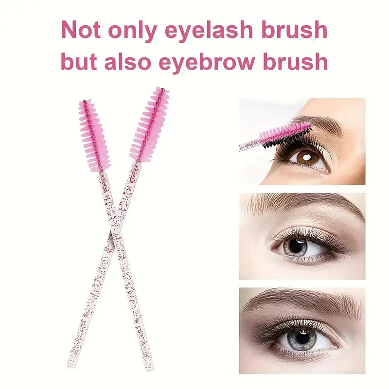 100pc Disposable Eyelash & Brow Spoolie Brushes | Mascara Disposable Spoolie Brush HIP