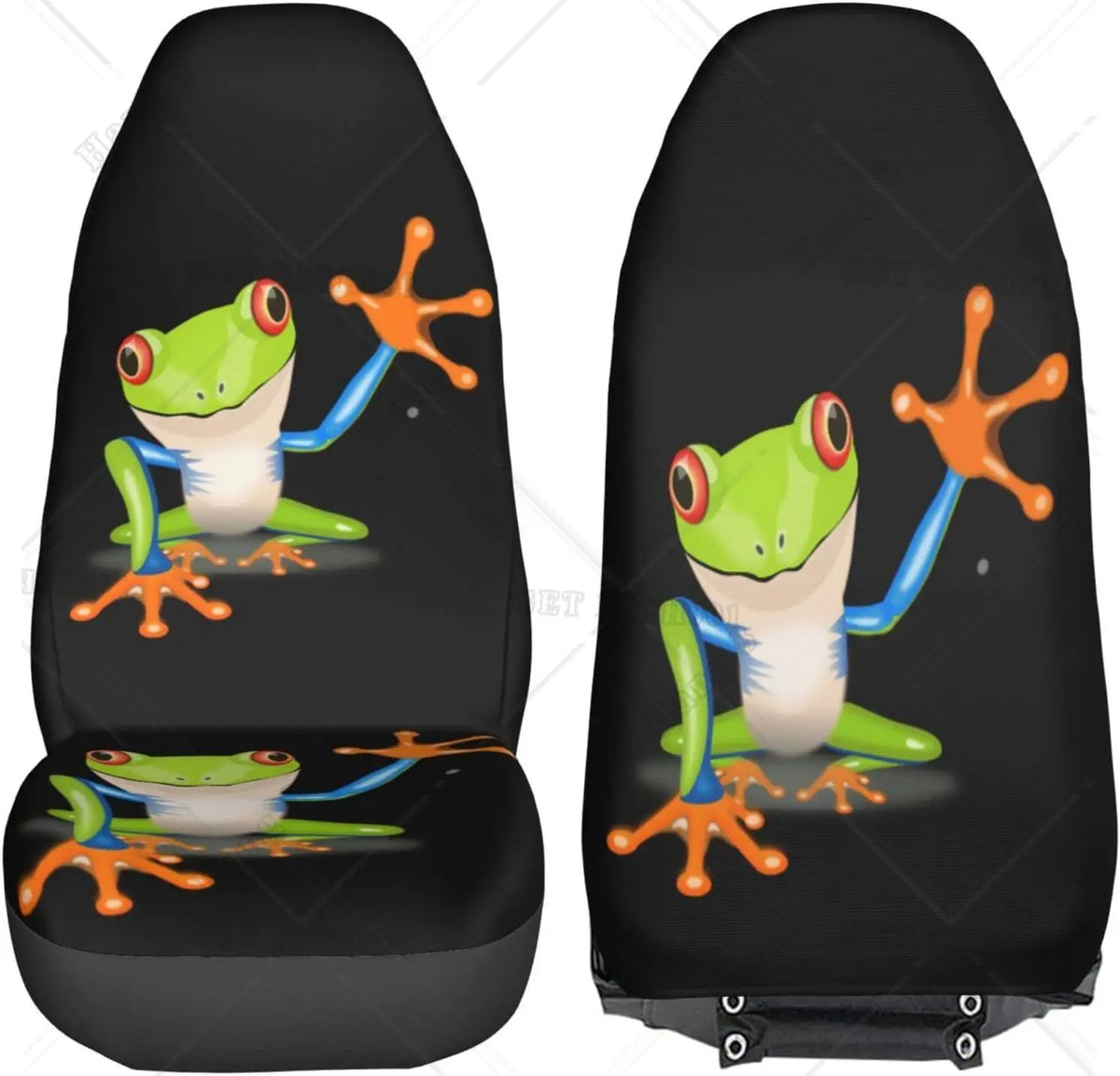 Cartoon Frog Car Seat Covers – Universal 2-Piece Front Set Car Seat Covers HIP