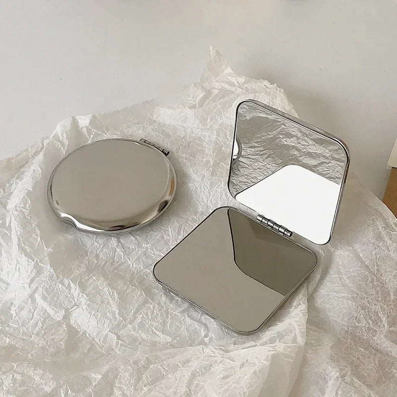 Portable Stainless Steel Pocket Makeup Mirror – Folding Compact Makeup Mirror HIP