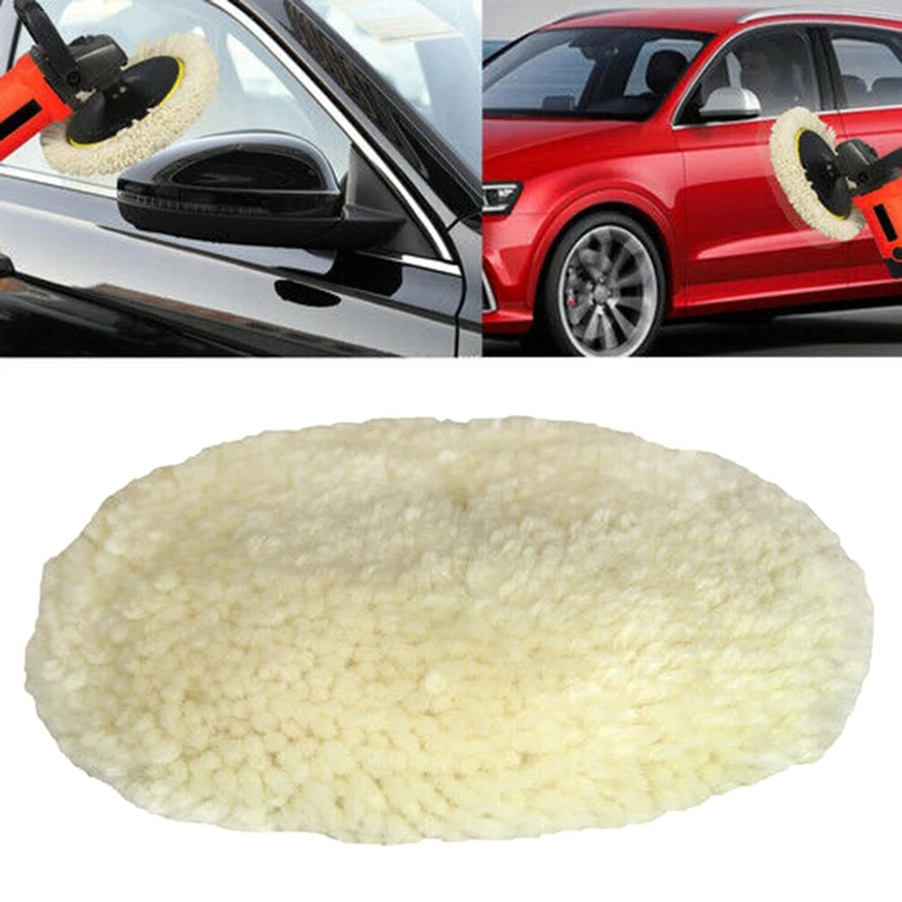 2pcs Polishing Pads Natural Wool Buffing Pad Kit Polishing Disk for Compound Cutting Car Beauty Body Repair Buffing & Polishing HIP
