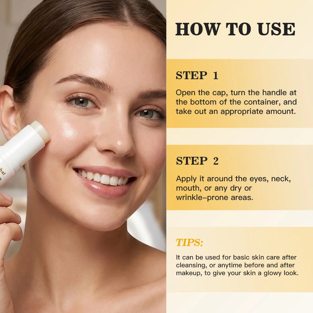 Vitamin C& Collagen Multi Balm Stick Double Serum Vegan Skin Care Anti Wrinkle Eye Treatment Dark Spot Corrector Collagen Balm HIP