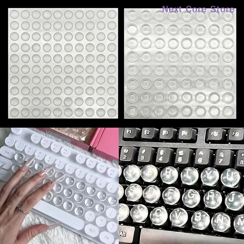 Transparent Silicone Keycaps for Long Nails – 64/100 Pcs Nail Typing Keycaps HIP