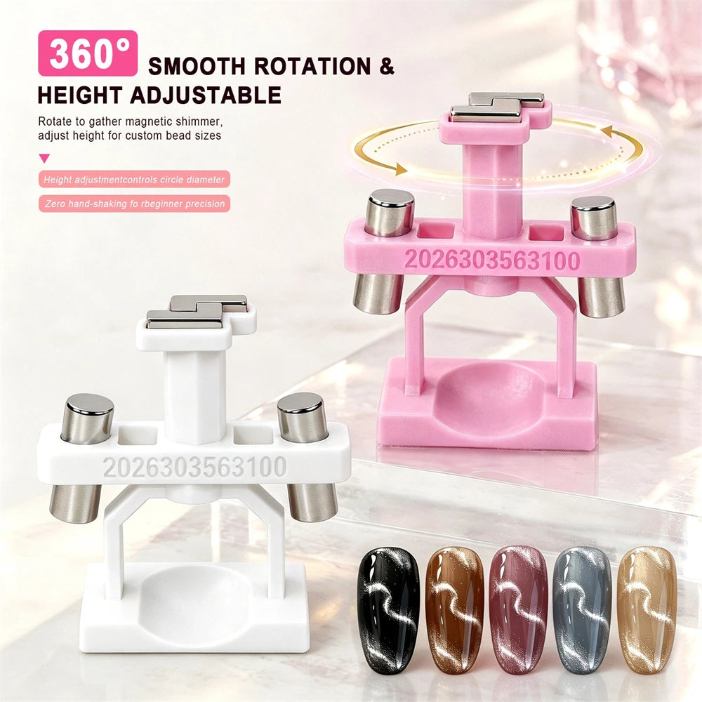 Silk Ribbon Nail Cat Eye Magnet Circle Rotating Gyroscope Powerful Glass Bead Magnetic Manicure Tool for Nail Art Cat Eye UV Gel HIP