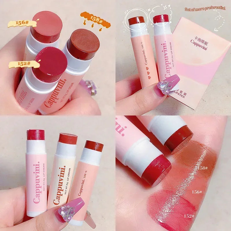 Jelly Tinted Lip Balm Moisturizing Colored Lip Stains Hydrating Waterproof Lipstick Gloss Base Pumpler Lip Care Primer Cream Set HIP