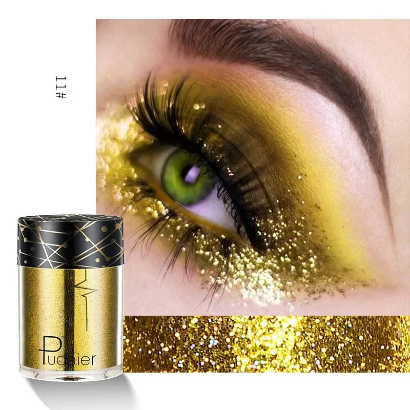 New Glitter Eye Shadow Professional Makeup Monochrome Shining Eyeshadow Sequins Universal Party Cosmetic HIP 11