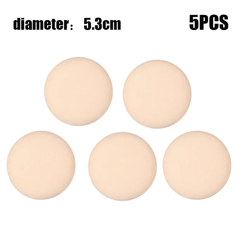 Soft Cosmetic Sponge Puff Set – Dry & Wet Foundation Blender Cosmetic Sponge Puff HIP C657-round 5pcs opp