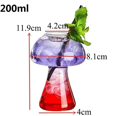 Mushroom Cocktail Glass Cup with Straw – Creative Drinkware Cocktail Glass HIP 1pcs 200ml