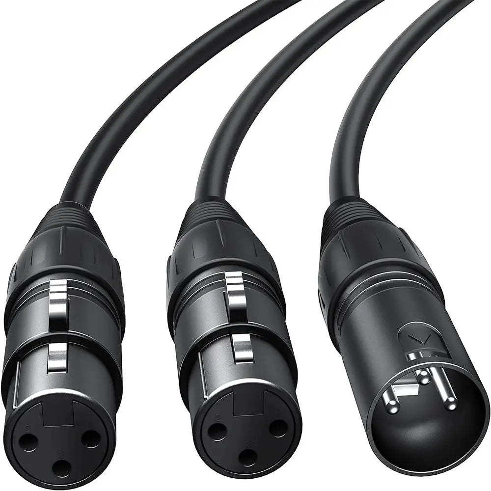 50cm XLR Y-Splitter Cable – 1 Male to 2 Female Balanced Mic XLR Splitter Cable HIP