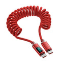 120W USB-C Retractable Fast Charging Cable – Spring Coil USB-C Charging Cable HIP 2m C