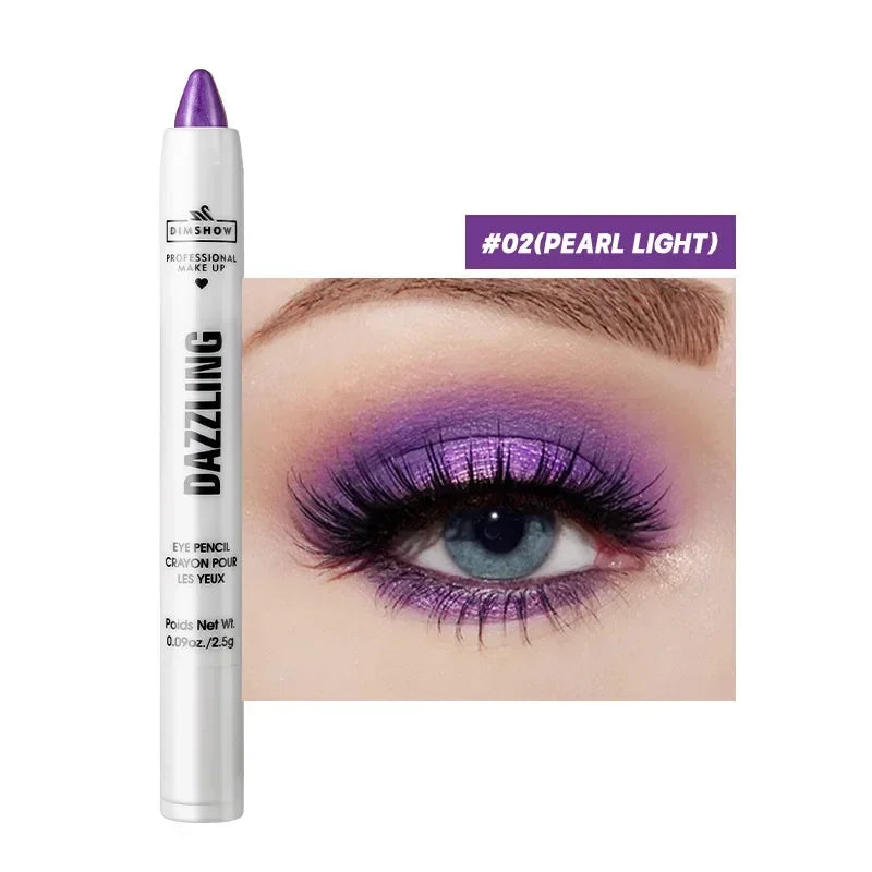 12 Colors Pearlescent Eyeshadow Pencil Waterproof Long Lasting Glitter Shimmer Eye Shadow Pen Eyeliner Stick Eyes Makeup Tools HIP 02