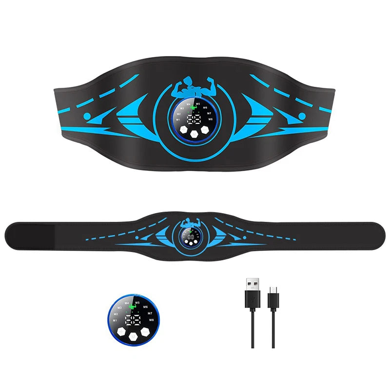 CAMMUO EMS Abdominal Toning Belt – USB Muscle Stimulator EMS Toning Belt HIP Black Style