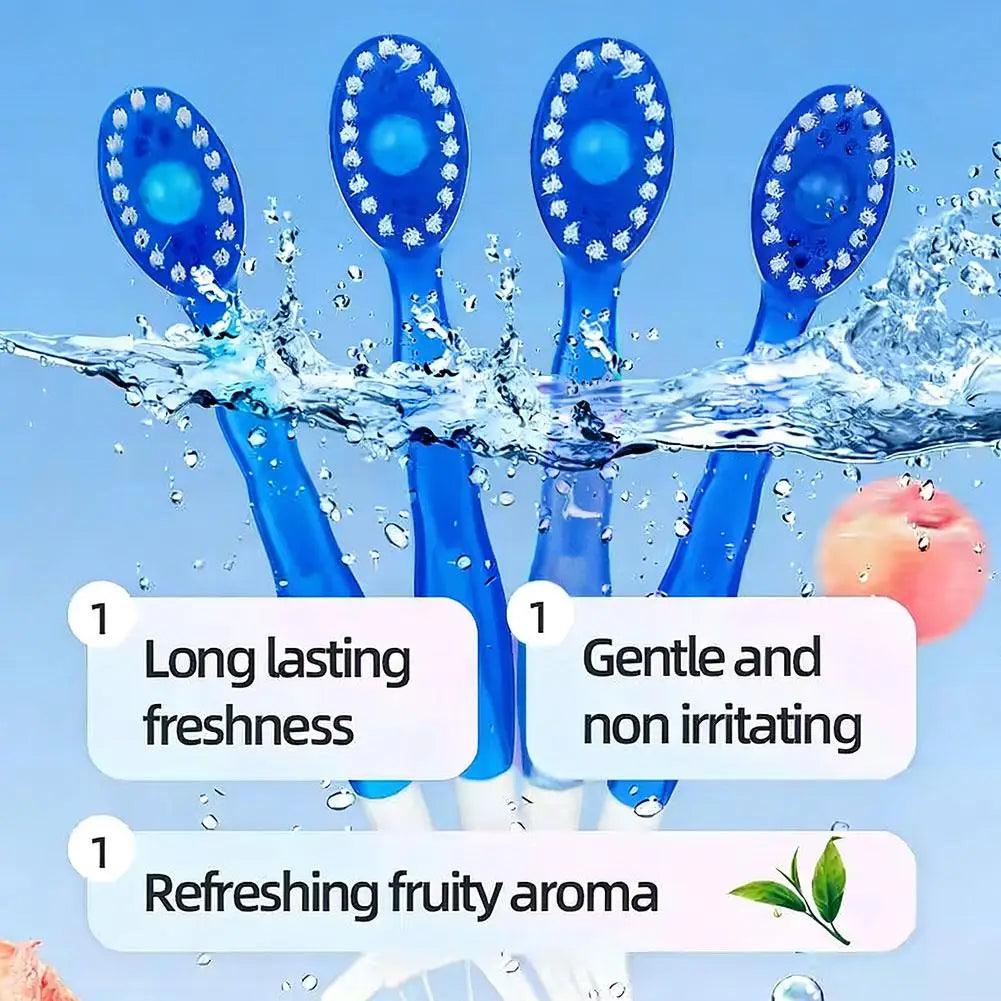 Disposable Toothbrush With Mint Exploding Beads Portable Travel Manual Toothbrush With Floss Pick Waterless Oral Cleaning Tool HIP