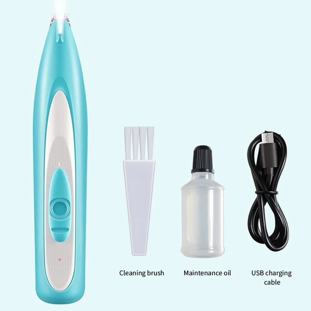 New Dog Paw Trimmer with LED Light Fully Waterproof Pet Hair Trimmer with LED Display Dog Clippers for Grooming 18mm Widen Blade HIP Blue