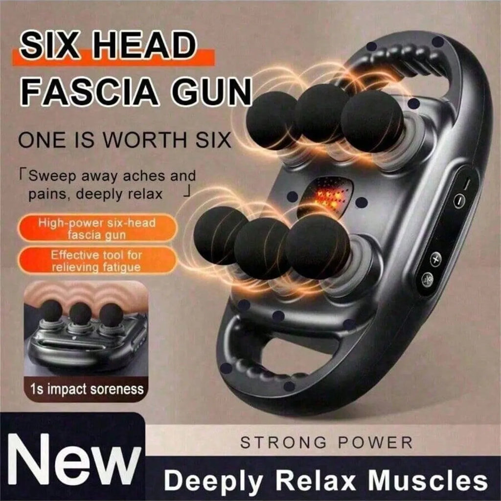 AXH 6-Head Wireless Massage Gun – Deep Vibration Massager Percussion Massage Gun HIP