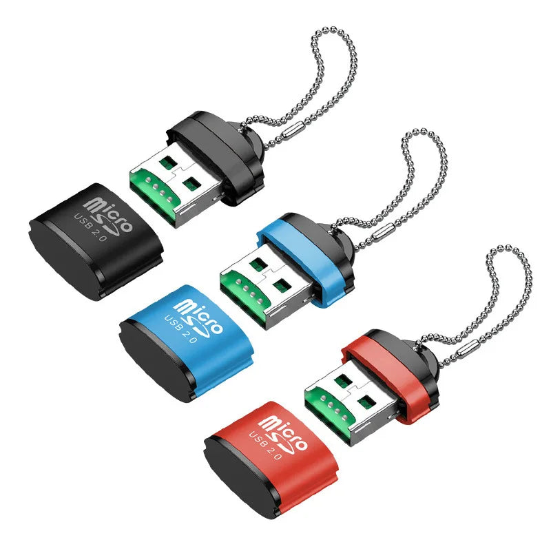 Mini USB 2.0 Micro SD TF Card Reader with Anti-Lost Chain USB Card Reader HIP