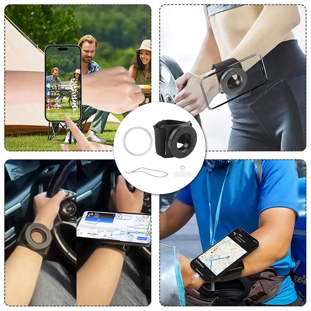 Wrist Strap Magnetic Phone Holder Universal Suitable For Navigation And Sports Easy To Disassemble With Anti Loss Rope HIP