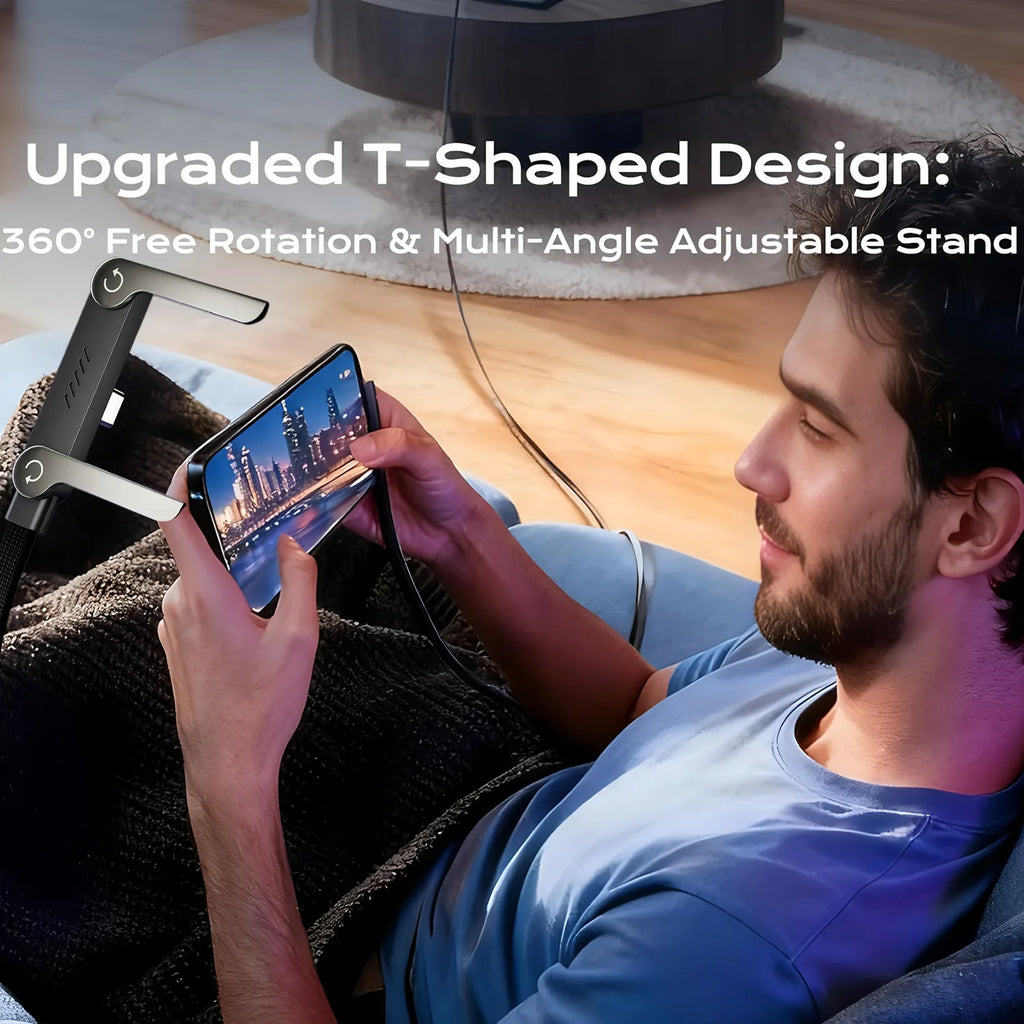 2-in-1 USB-C 240W Fast Charging Cable & Foldable Phone Stand USB-C Charging Cable HIP