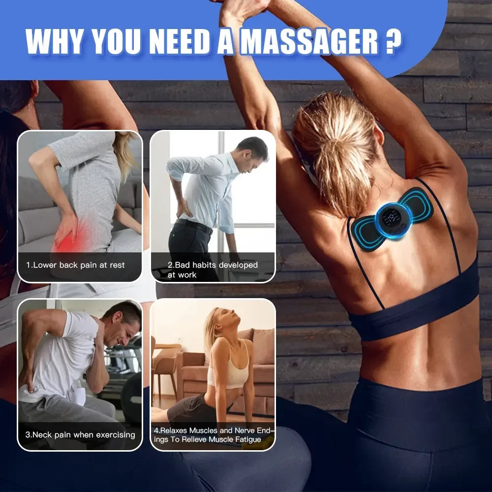 CAMMUO EMS Neck & Body Massager – 8 Modes, 19 Levels EMS Neck Massager HIP