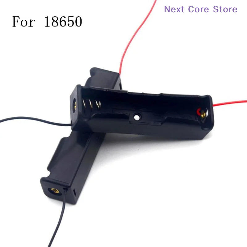 10-Pack 18650 Battery Holder Cases with Wire Leads | 1 Bay Battery Holder Case HIP