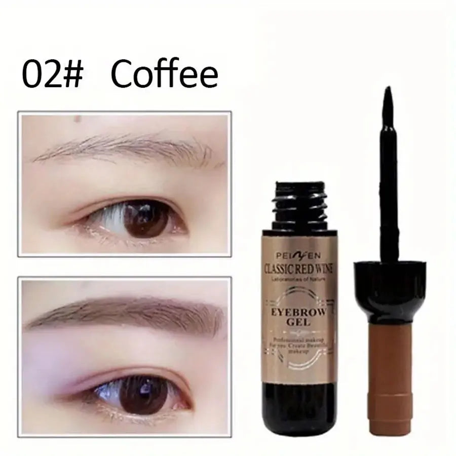 Red Wine Bottle Eyebrow Tattoo Gel Tinted, Waterproof Tear Off FilmForming Eyebrow Pomade, Long-lasting Eyebrow Dye Cream Makeup HIP Color-02