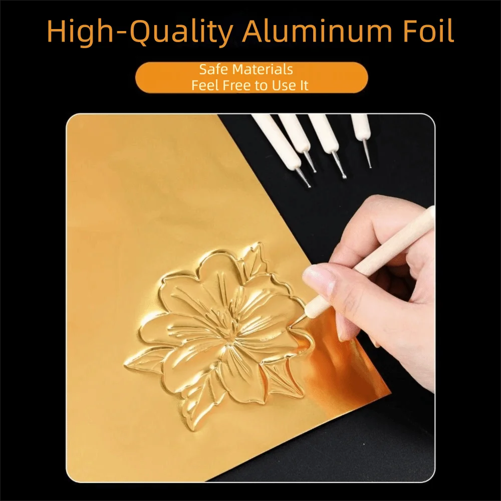 70 Micron Gold Silver Aluminum Foil Art Paper – DIY Engraving Foil Art Paper HIP