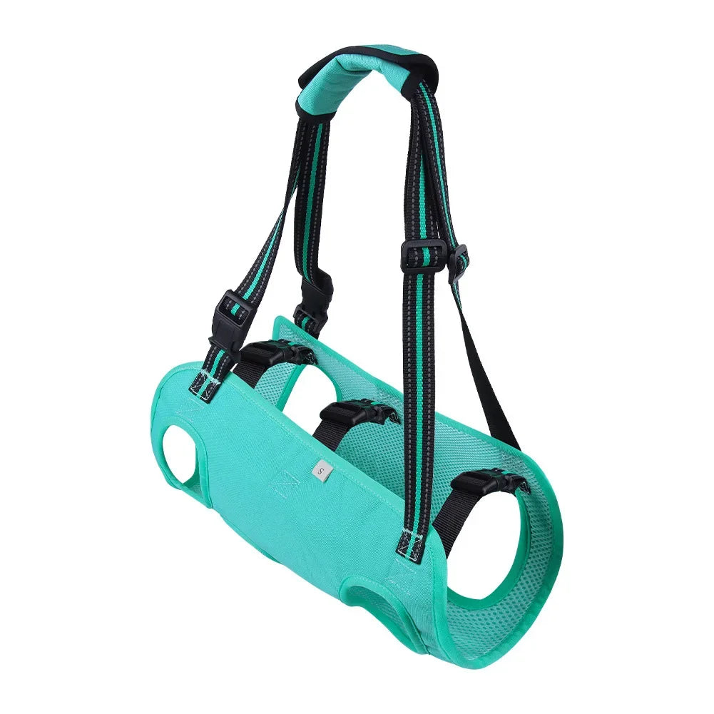S-2XL Adjustable Padded Handle Strap Dog Lift Strap Elderly Disabled Dog Rehabilitation Walker Support Strap Pet Supplies HIP Turquoise Green L