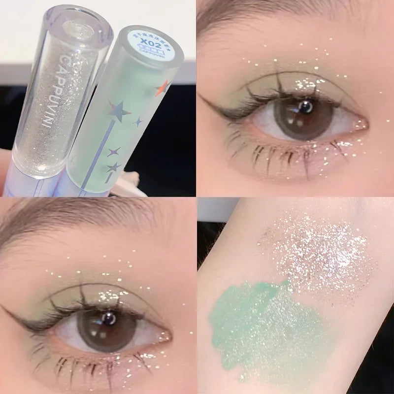 Double-headed Liquid Eye Shadow Matte Sequins Pearlescent Eye Makeup Lying Silkworm Brightening Droplet Tear Makeup Beauty Tools HIP